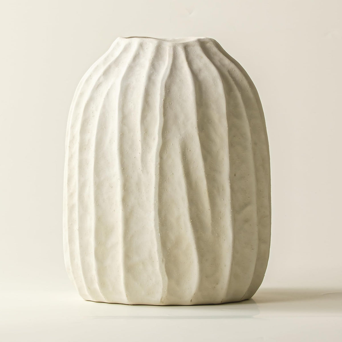 6.3 Inch White Ceramic Vase for Home Decor