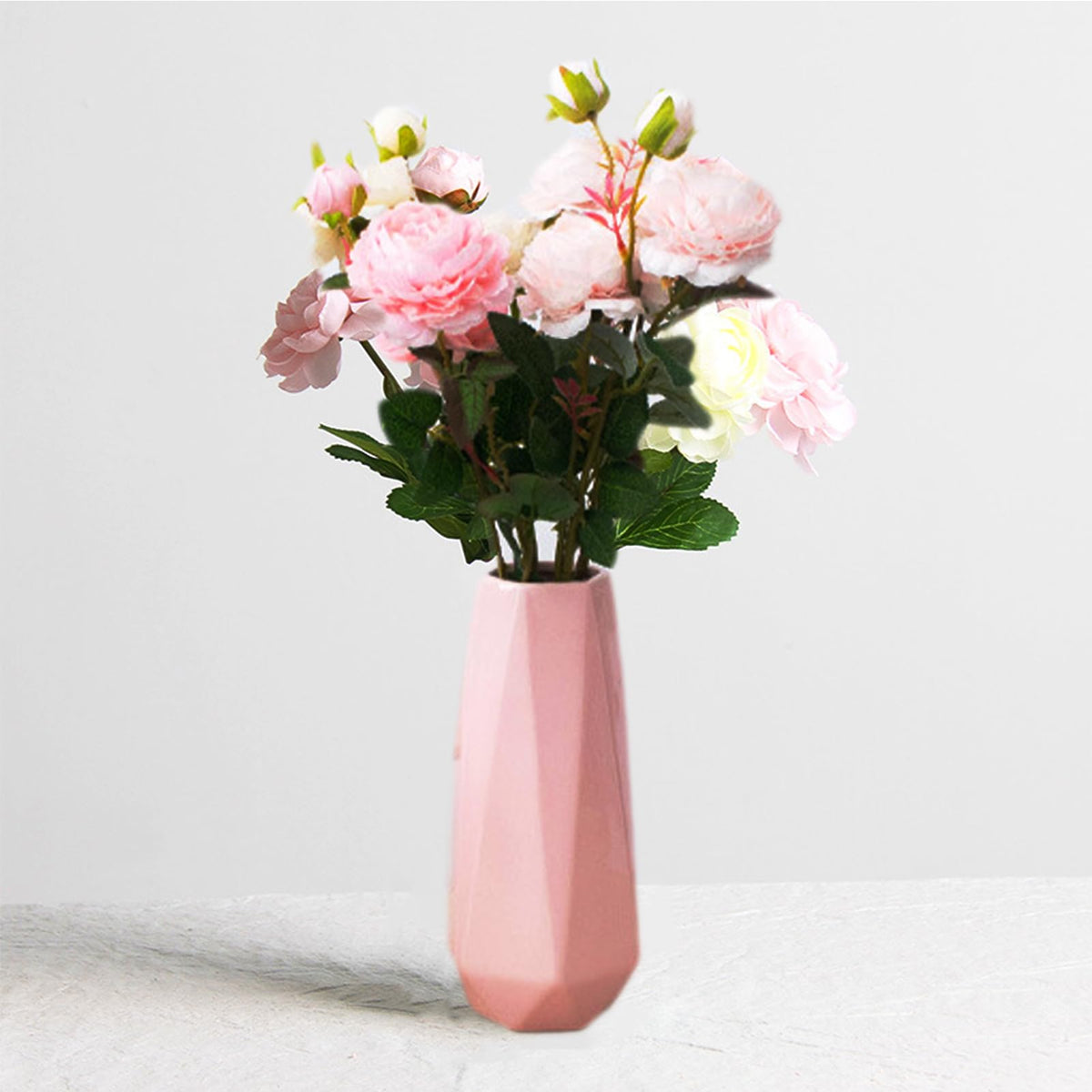 Boho Ceramic Vase with Rope, 8.2" H, Rustic Flower Vase Classic Style for Dried Flowers Fresh Flowers, Fit for Fireplace Bedroom Kitchen Living Room Centerpieces Office Desk