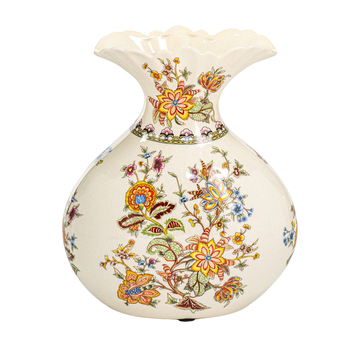 KAMMAK Colored Ceramic Vase, Beautiful Hand-Painted Decorative Vase, LZ038