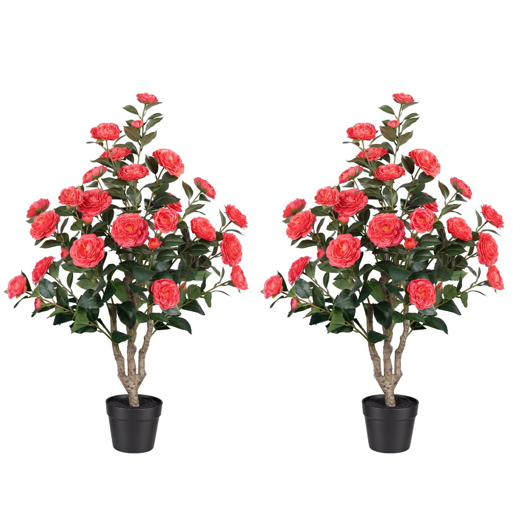 Cherry Blossom Tree 4FT Artificial Plants Indoor - Reinforced Spiral Connection Base & Anti-Shedding Silk Sakura Flowers, Faux Pink Tree for Living Room Home Office Bedroom Decor