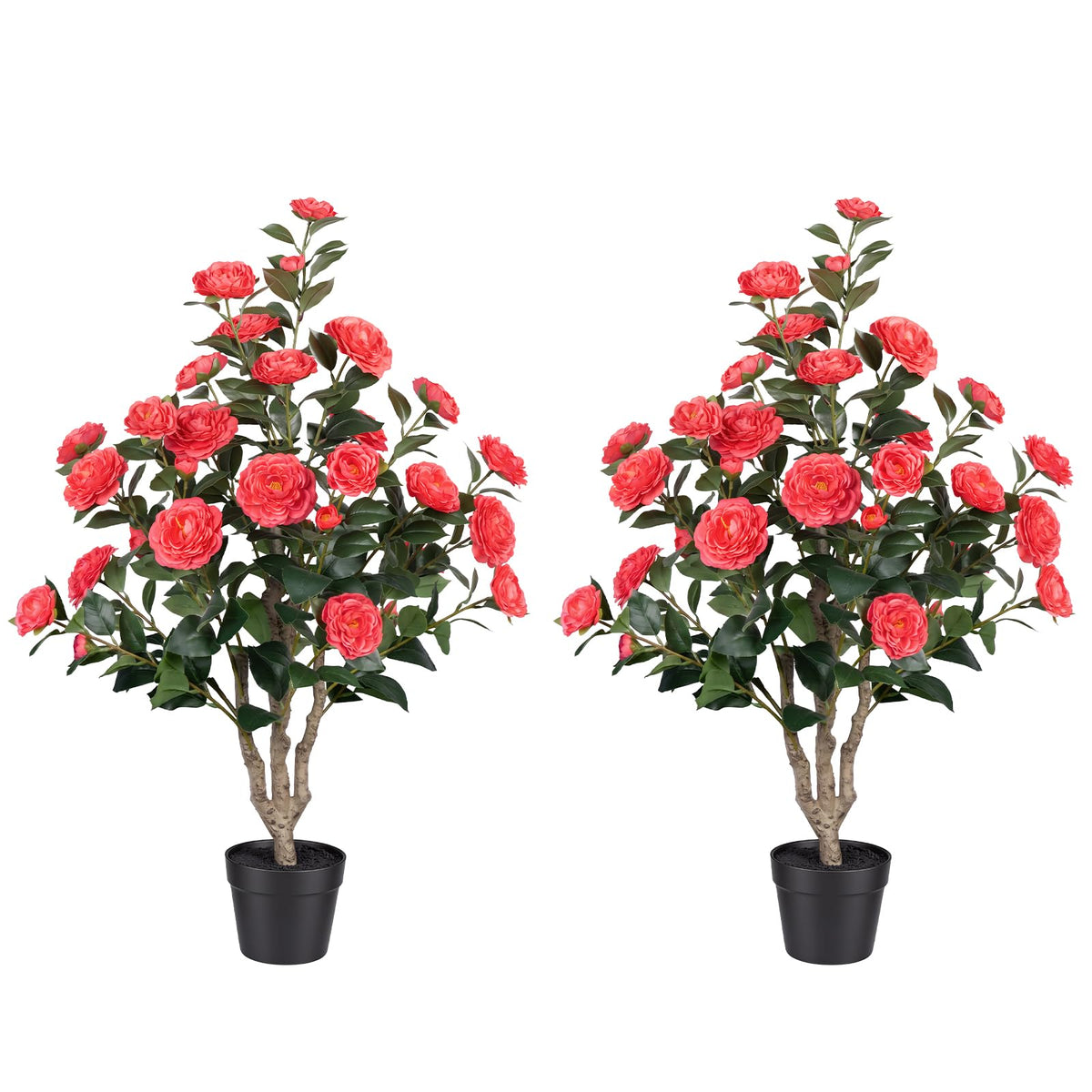 Cherry Blossom Tree 4FT Artificial Plants Indoor - Reinforced Spiral Connection Base & Anti-Shedding Silk Sakura Flowers, Faux Pink Tree for Living Room Home Office Bedroom Decor