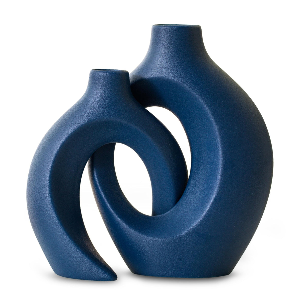 Levvohd Snuggle Hollow Ceramic Vase Set of 2 Minimalist Home Table Decor