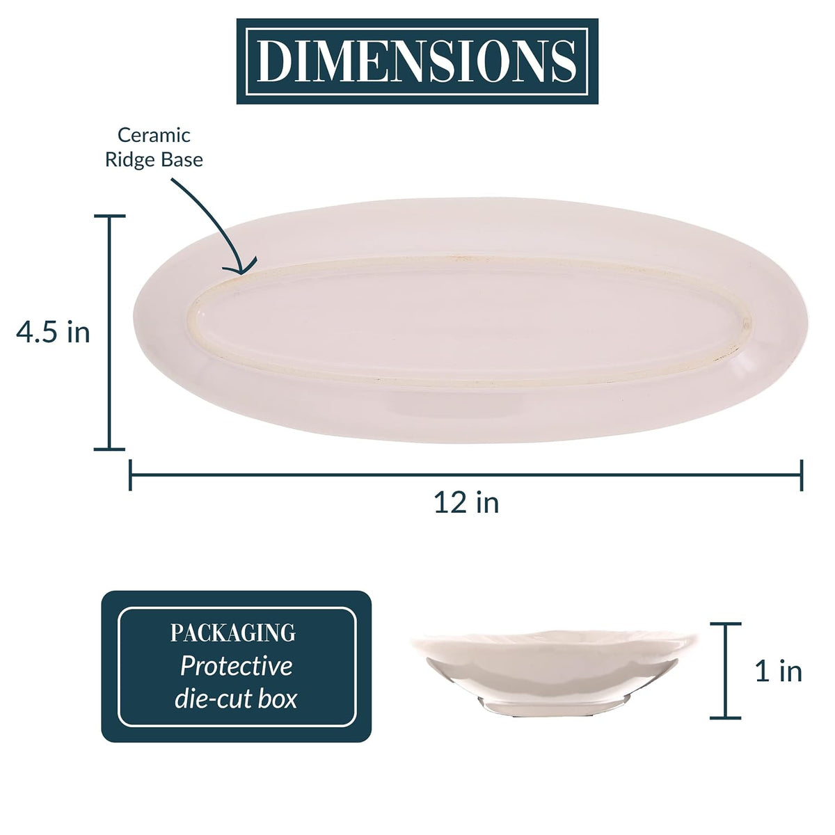 Pavilion - The Best Things in Life Ceramic Tray, Serving Platter, Appetizer Plate, Oval Food Tray, Watercolor Floral/Garden Design, 1 Count, 12 x 4.5 x 1-inch, Multicolor