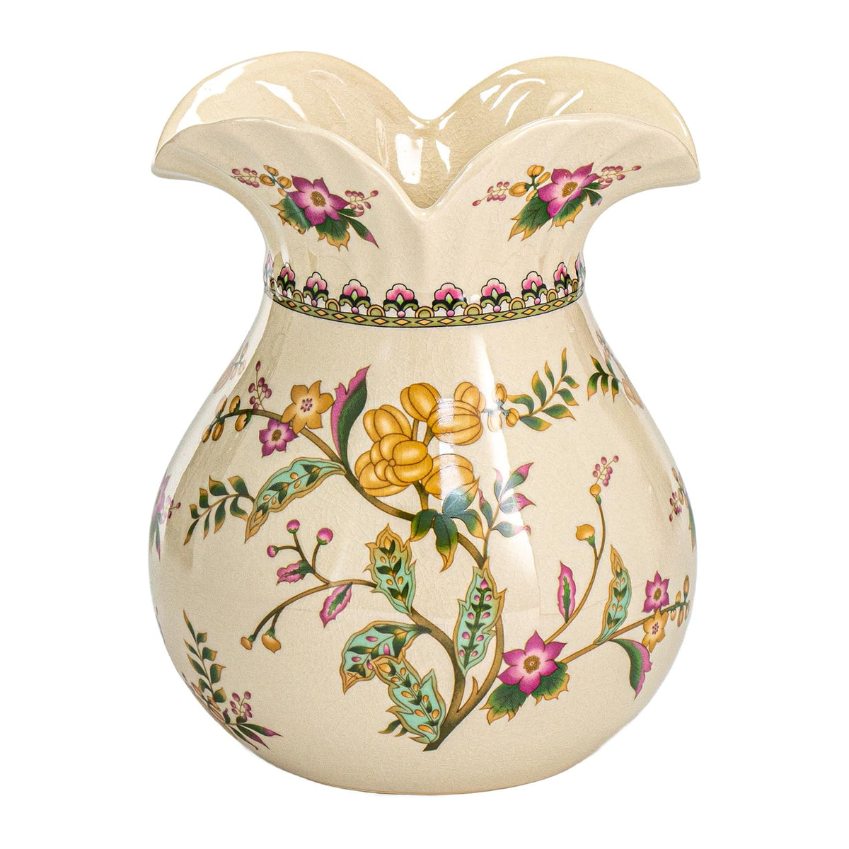 KAMMAK Colored Ceramic Vase, Beautiful Hand-Painted Decorative Vase, LZ038