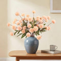 6Pcs Spring Flowers Artificial Fake Flowers Bulbs Silk Faux Chrysanthemums Flores for Indoor Outdoor DIY Bouquets Wedding Centerpieces Home Decoration