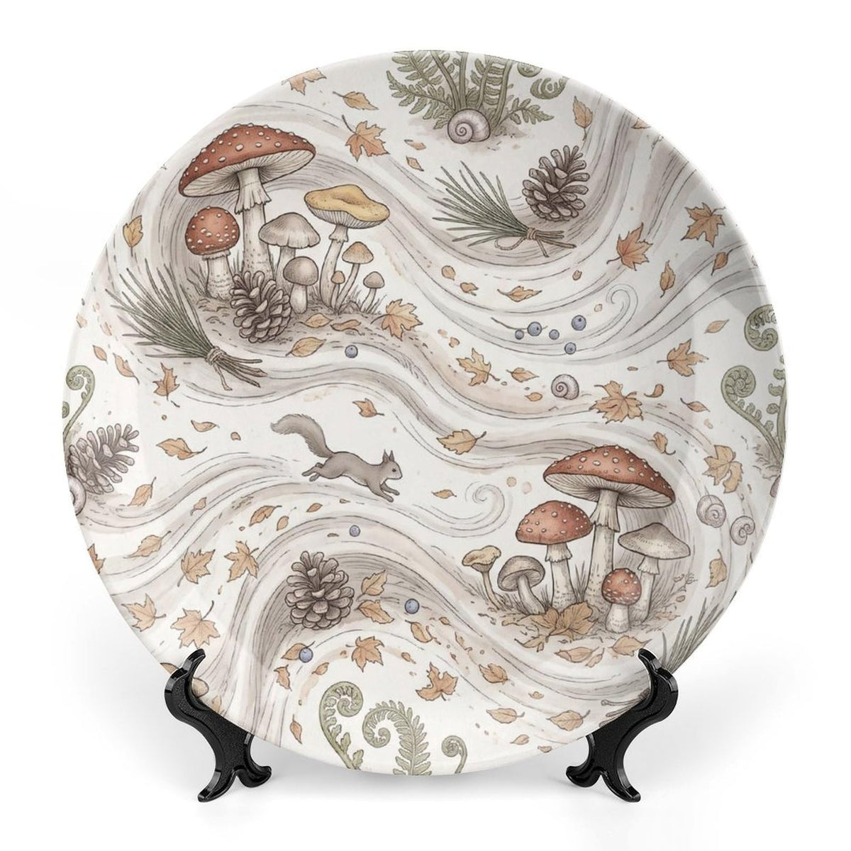 Decorative Plates 8" Fall Decor Acorn Wall Plates with Stand