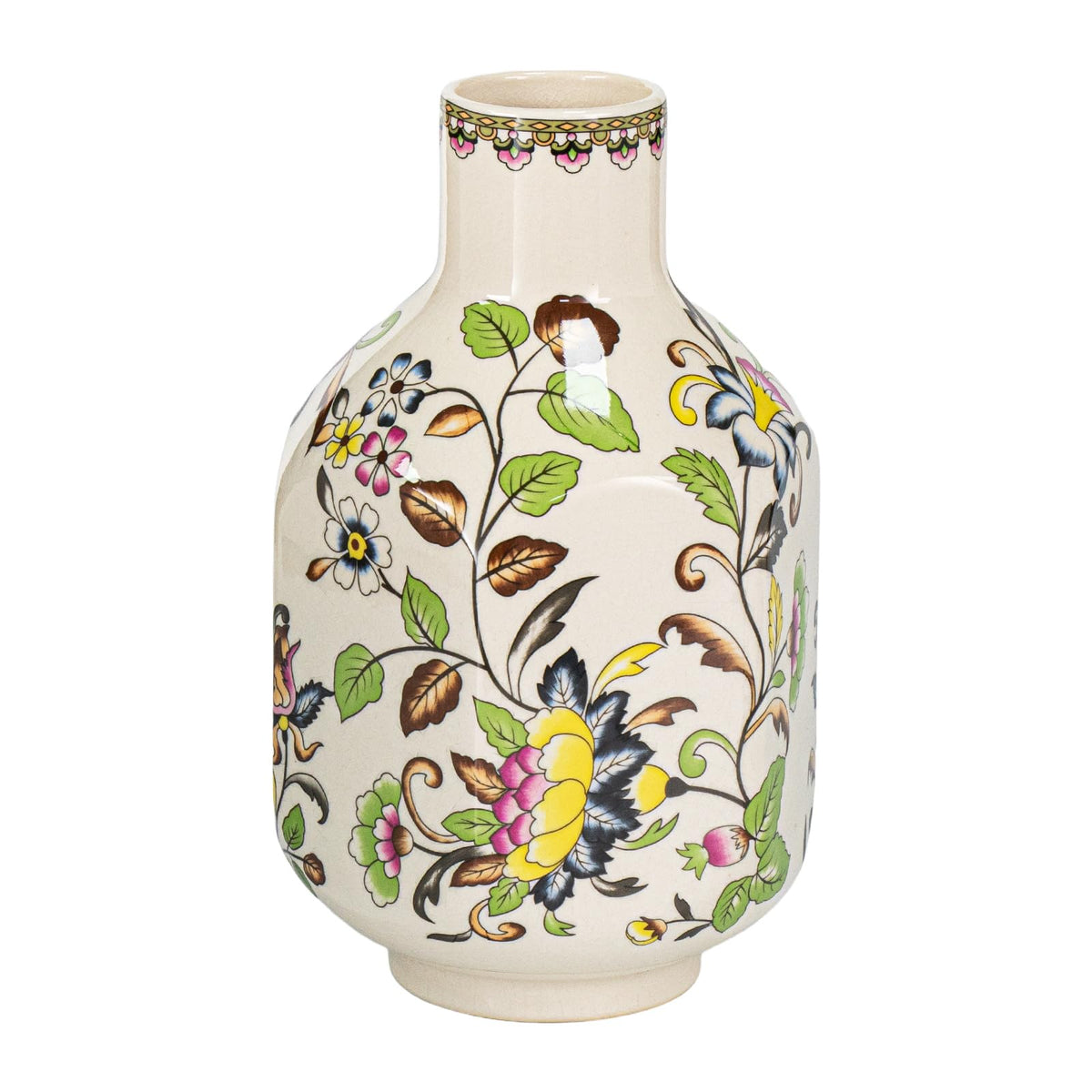 KAMMAK Colored Ceramic Vase, Beautiful Hand-Painted Decorative Vase, LZ038