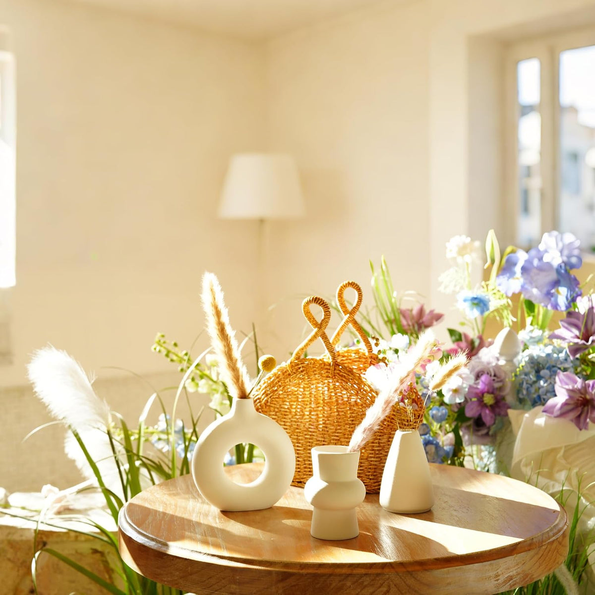 Small White Ceramic Vase Set of 10 Ceramic Bud Vases in Bulk Farmhouse Vase