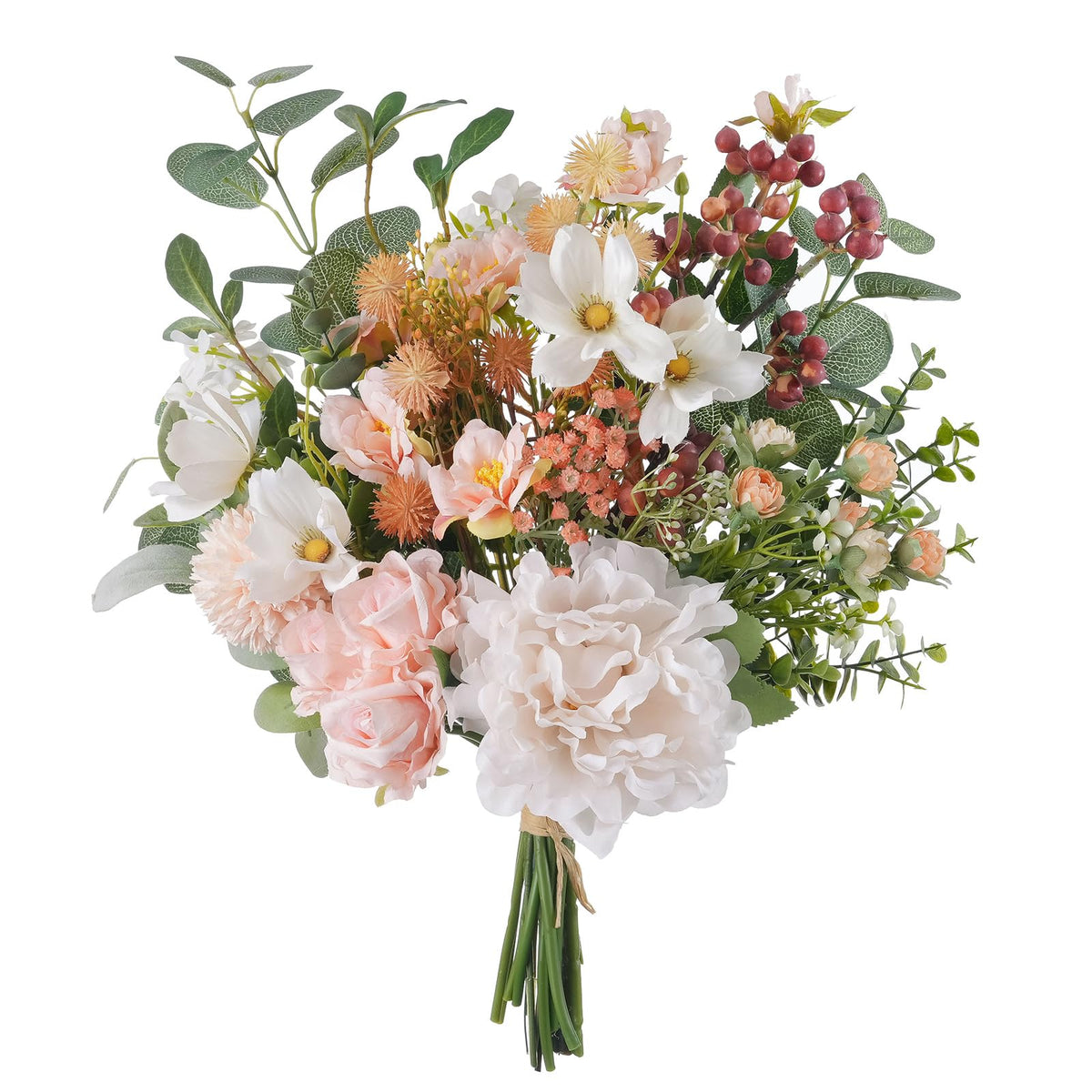 17-inch Artificial Fake Faux Flowers Silk Flower Arrangements Bouquets with Dandelions, Dahlias, Hydrangeas, Sunflowers, Roses, Astilbes and Shooting Star Branches(Autumn Haze)
