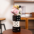 MOUGIGI Ceramic Dice Vase-Unique Decor for Dried Flowers,Rose,Pampas Grass