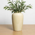 White Ceramic Vase for Centerpiece, 8 Inch Modern Vases Home Decor, Decorative Flower Vase for Pampas Grass, Coffee Table Living Room Small Shelf Kitchen Decor