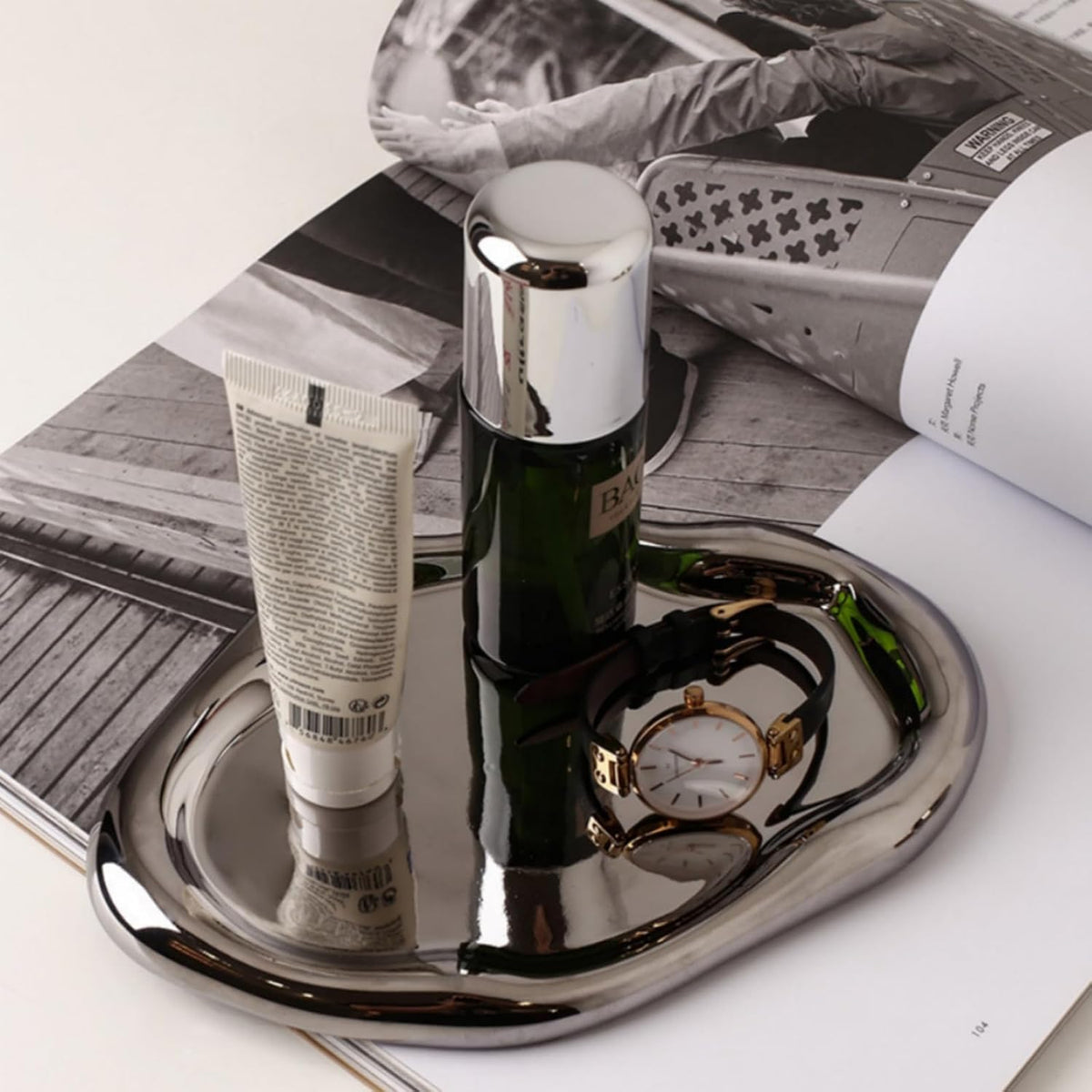 Silver Tray Decorative Vanity Tray Bathroom Tray Long Jewelry Dish