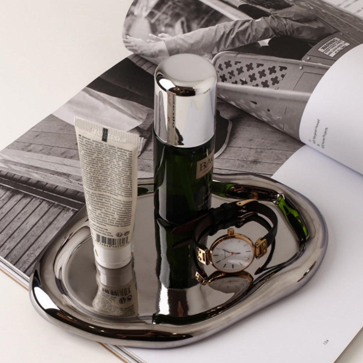 Silver Tray Decorative Vanity Tray Bathroom Tray Ceramic Jewelry Dish