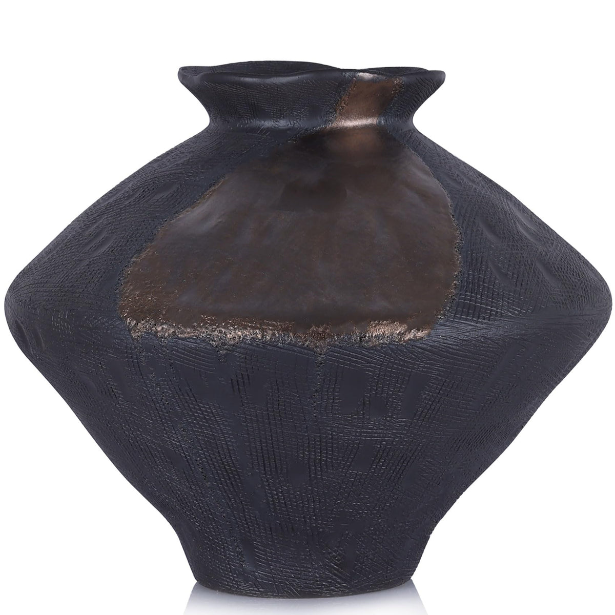 Wabi Sabi Rusty Vintage Vase, 6.3" Tall Wabi Sabi Decor Rustic Farmhouse Pottery Vase for Centerpiece, Textured Pottery Flower Vases for Home Decorative, Table, Living Room, Bedroom, Bathroom, Kitchen