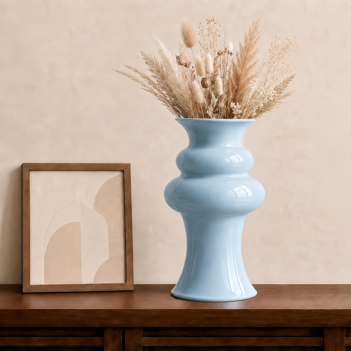 Ivory Cloud-Inspired Decorative Ceramic Flower Vase, Modern Home Decor