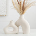 CEMABT Modern Nordic Boho Vase Set - Elegant Beige Matte Ceramic Vase for Living Room, Bookshelf, Mantel, Entryway Table & Console Decor | Home Decor Shelf Decorations Easter Gift