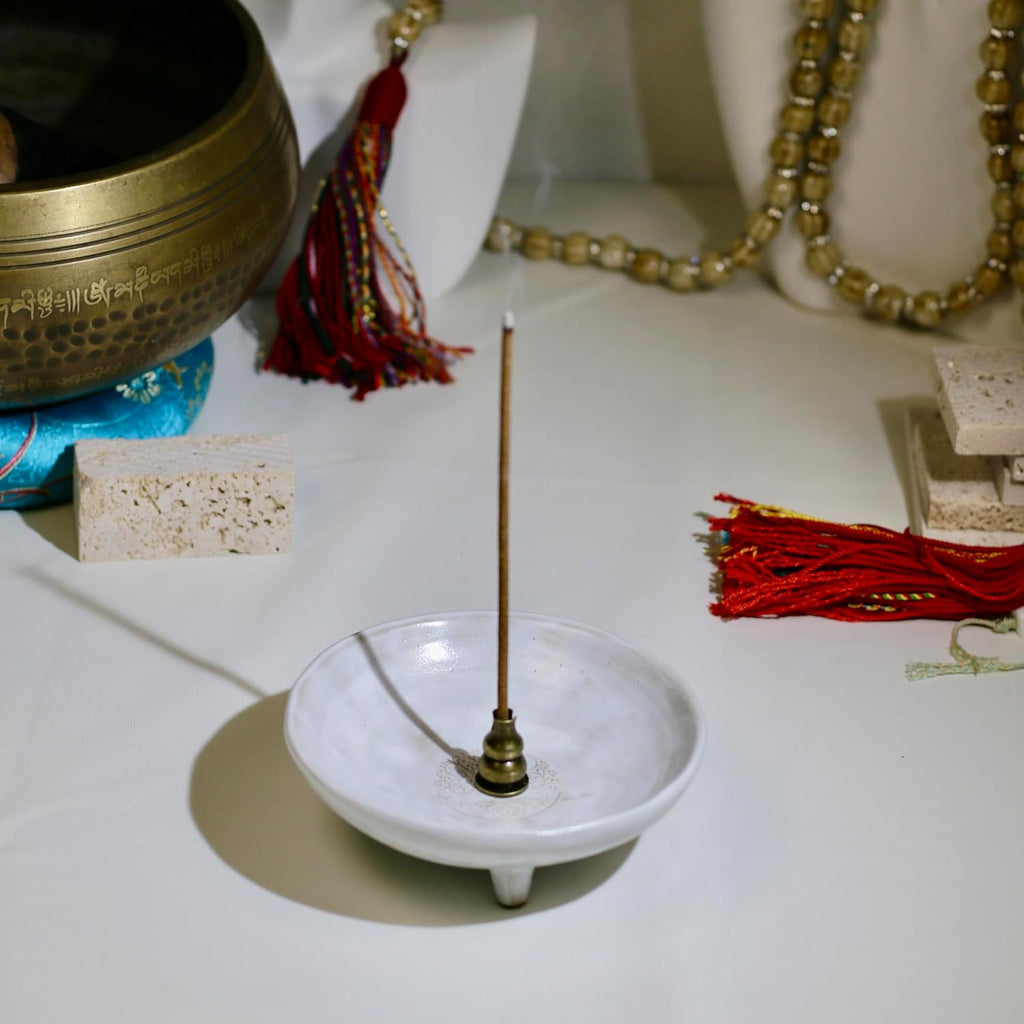 Prayer Offering Ritual Bowl Plate Great for Use Candles Tray Religious Spiritual Gifts （White Tree Life）