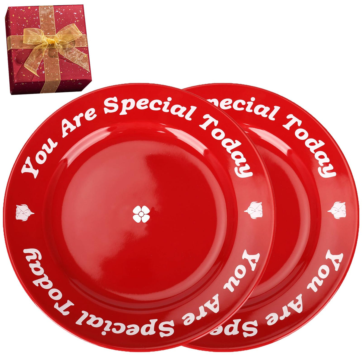 You Are Special Today Red Plate – 10.6" Ceramic Celebration Plates for Birthdays, Weddings, Anniversaries, Baby Showers, Graduations, Milestones, and Other Special Days (Red Plate)