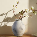 Tall Ceramic Vase 12 Inch Neutral Textured Vase,Cream Vase for Home Decor