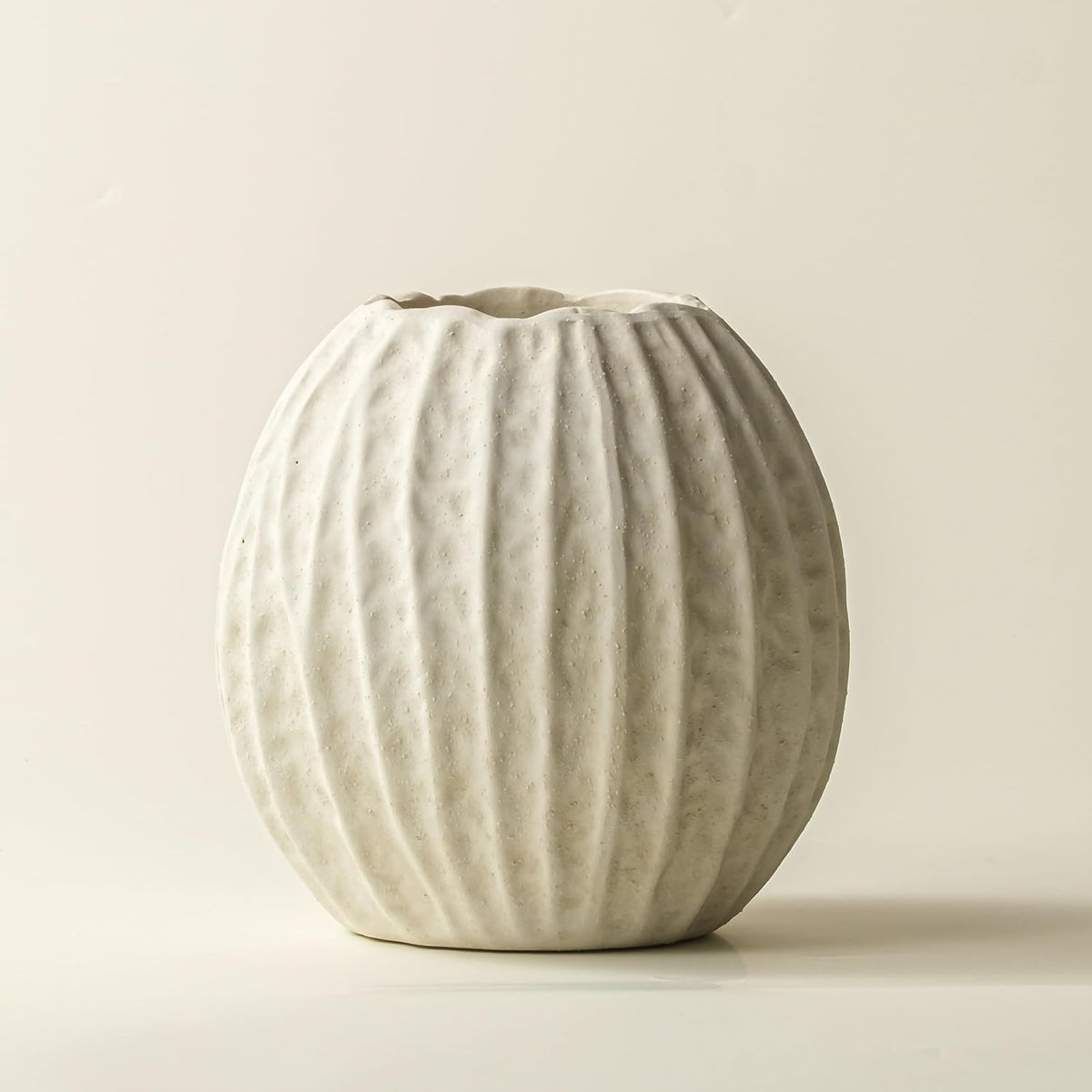 6.3 Inch White Ceramic Vase for Home Decor