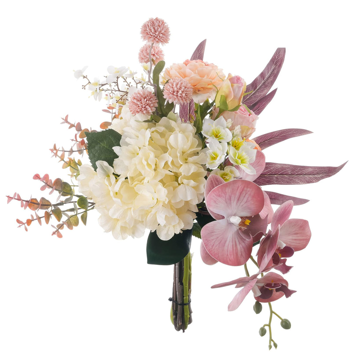 17-inch Artificial Fake Faux Flowers Silk Flower Arrangements Bouquets with Dandelions, Dahlias, Hydrangeas, Sunflowers, Roses, Astilbes and Shooting Star Branches(Autumn Haze)