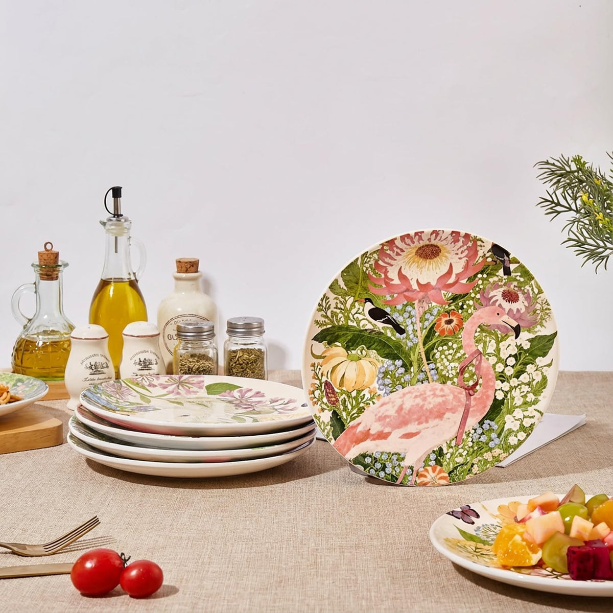 8.5 Inch Ceramic Plates Set of 4, Salad & Dessert Appetizer Plates