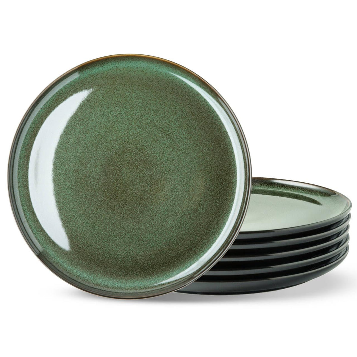 LERATIO Ceramic Dinner Plates Set of 6,10.5 Inch Reactive Glaze Plate Sets