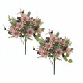2Pcs Christmas Artificial Flowers Poinsettia Bouquet Winter Décor