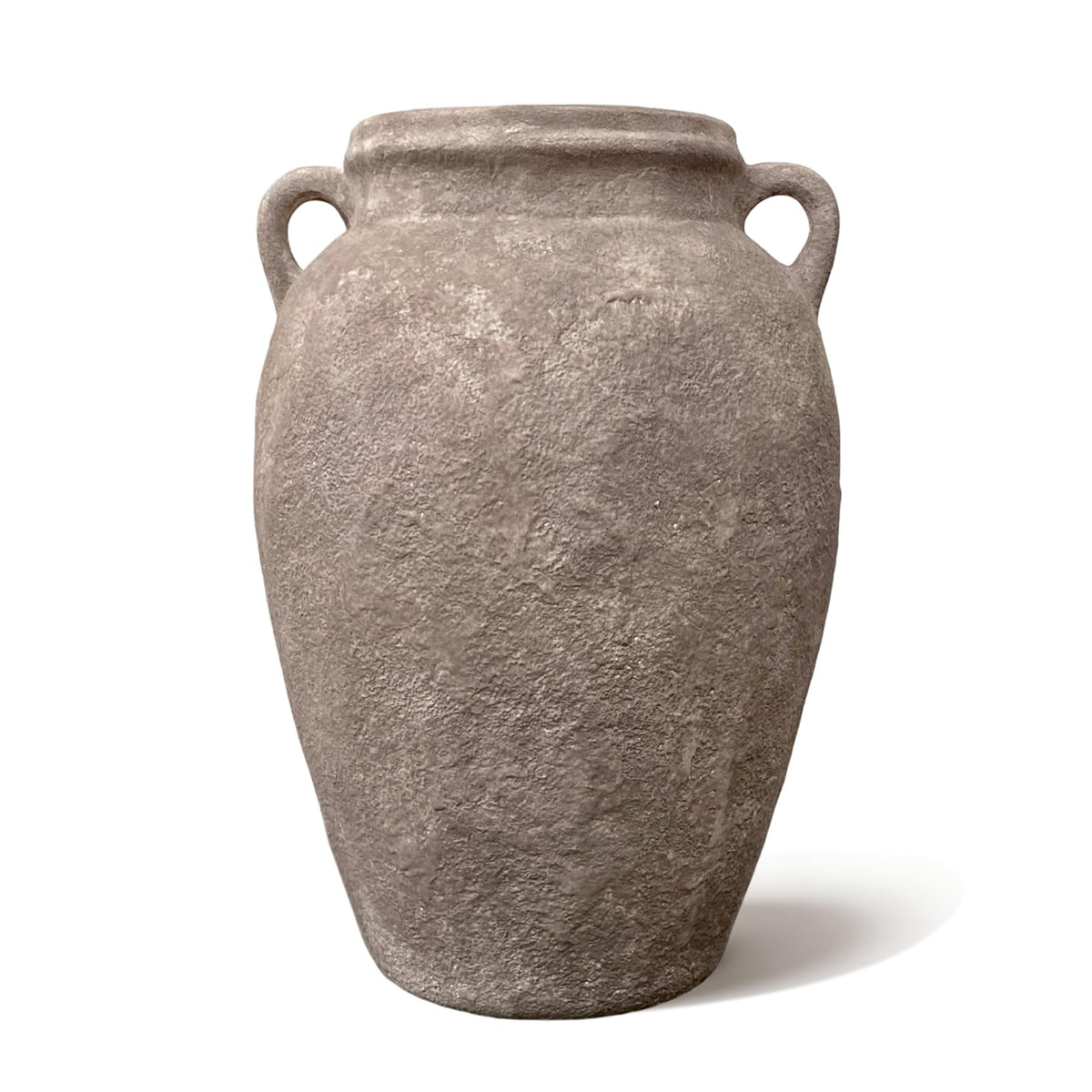 Rustic Ceramic Flower Vase, Vintage Two-Handle Brown Textured Home Décor