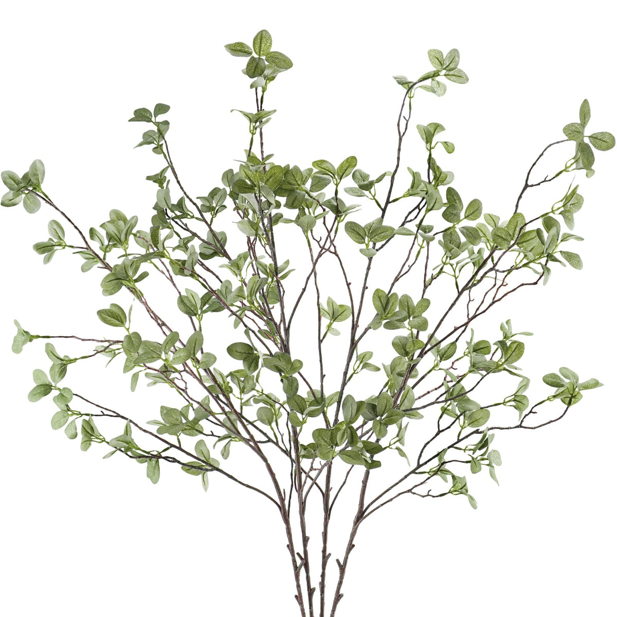 2 pcs Artificial Greenery Stems, 41.3’’ Tall Fake Plants Branches Faux Greenery Ficus Twig Leaf for Home Garden Shop Office Desk Decoration