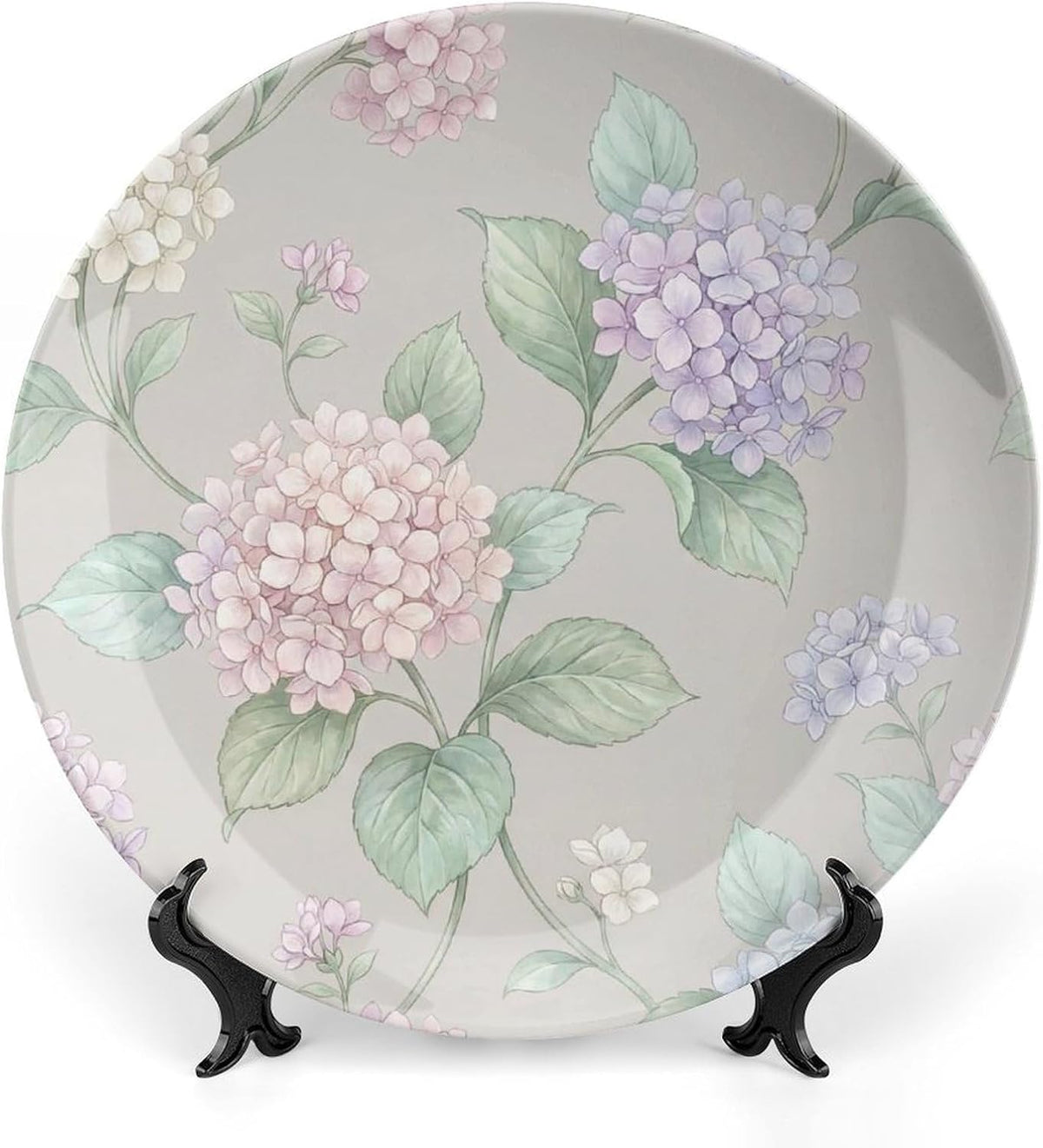 Hydrangea Decorative Plates for Display 10 Inch Floral Wall Decor
