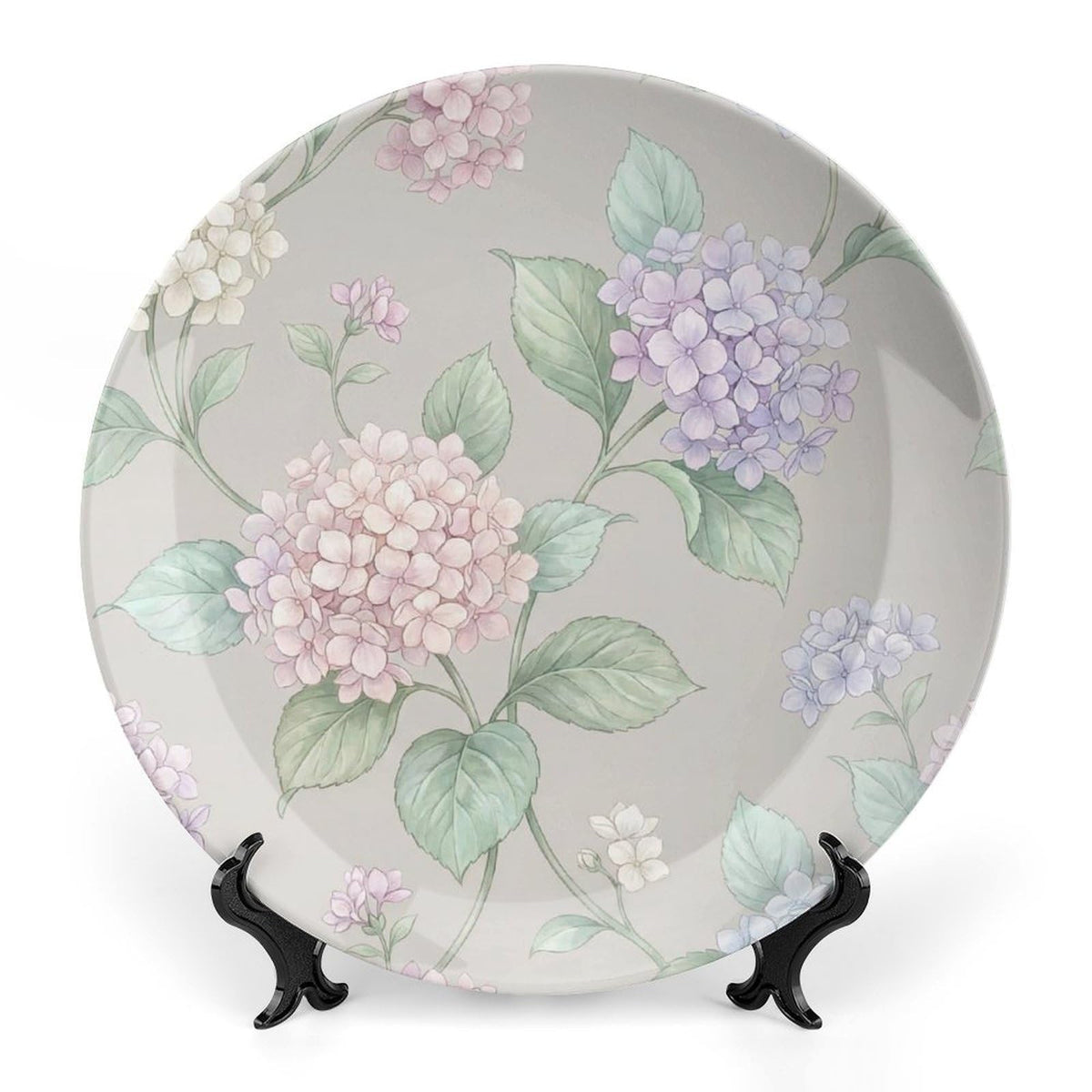 Hydrangea Decorative Plates for Display 10 Inch Floral Wall Decor