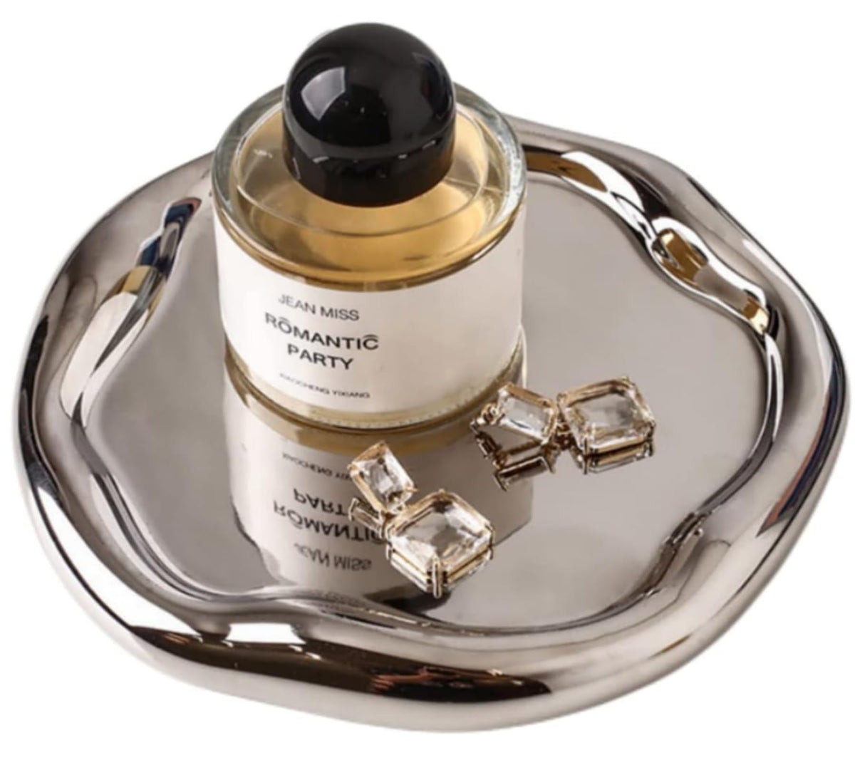 Silver Tray Decorative Vanity Tray Bathroom Tray Long Jewelry Dish
