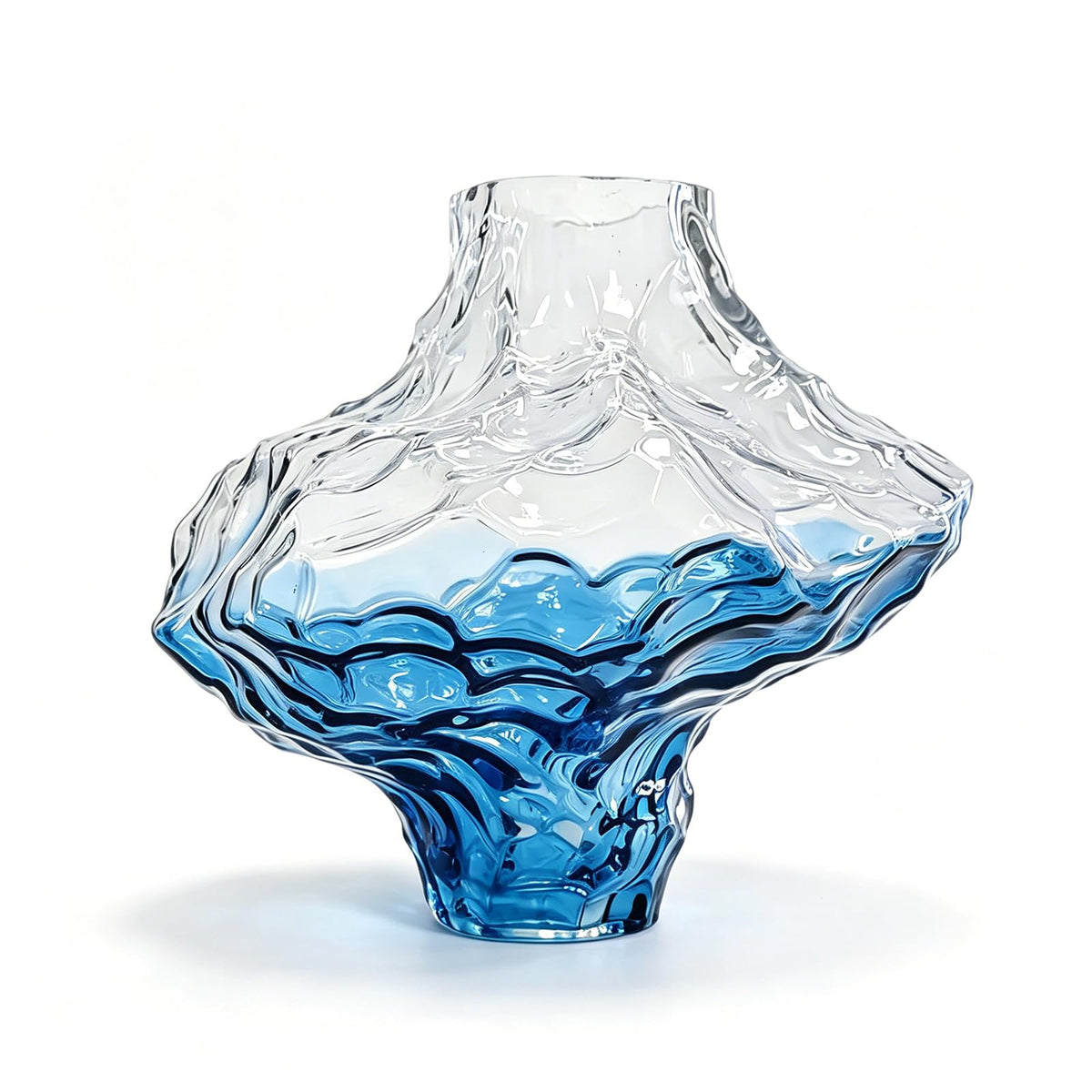 Glass Vase, Black Glass Vase Modern Clear Flower Vases 6.29 Inch, Thickened Glass Vases for Centerpieces, Minimalist Decorative Vase for Living Room Kitchen Office Wedding