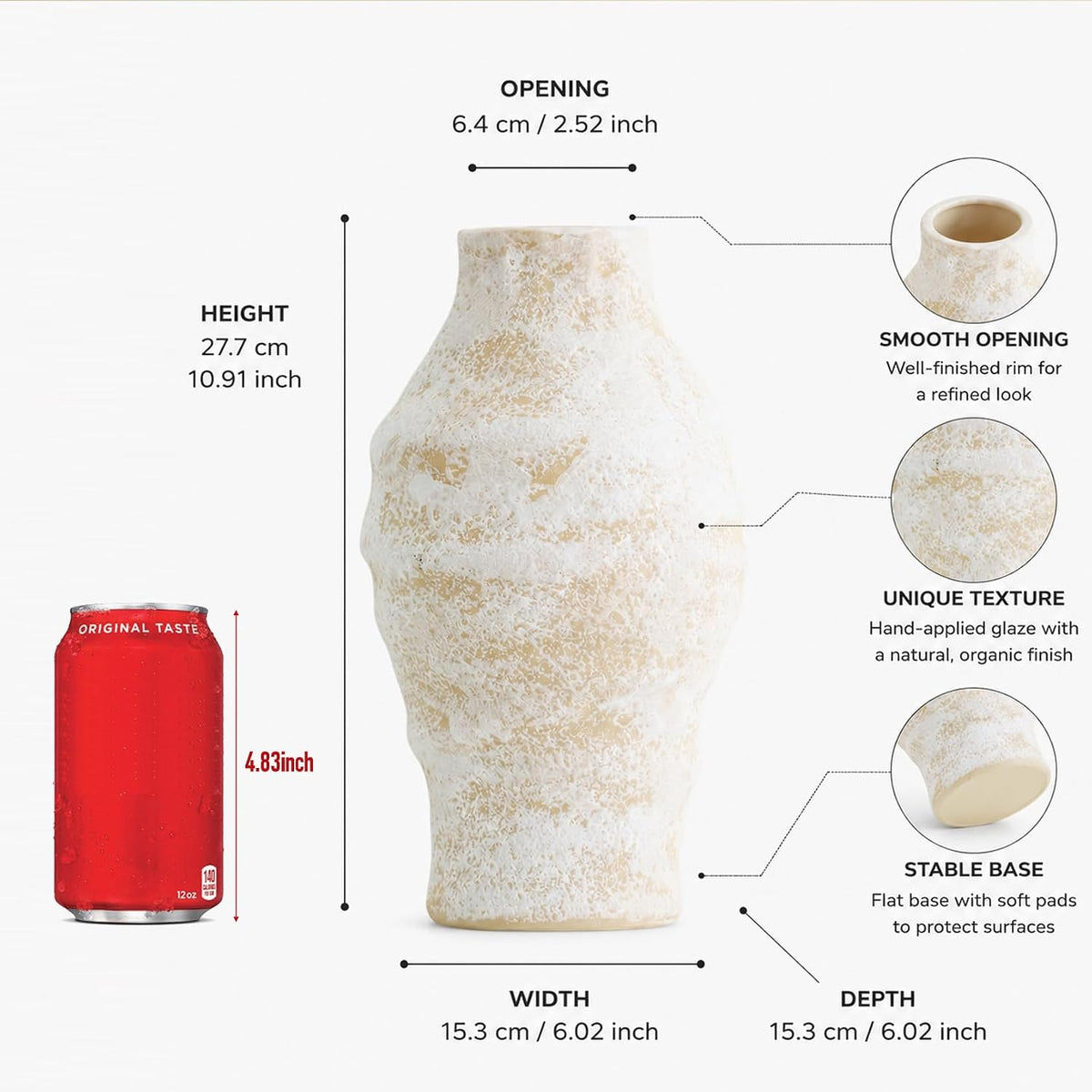 Large Ceramic Flower Vase for Home Decor Living Room Bedroom