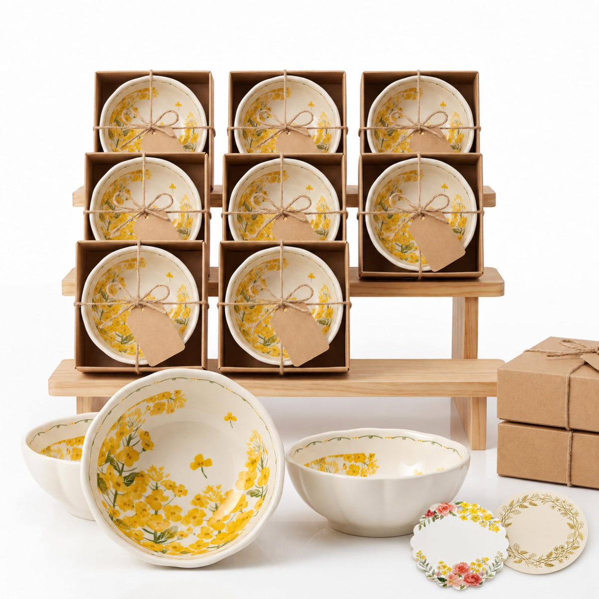bridal shower gifts for guests 10 Pack Mini Floral Ceramic Dishes 3.9 Inch