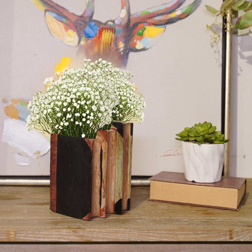 Guichifun Book Shaped Decorative Vase for Flowers