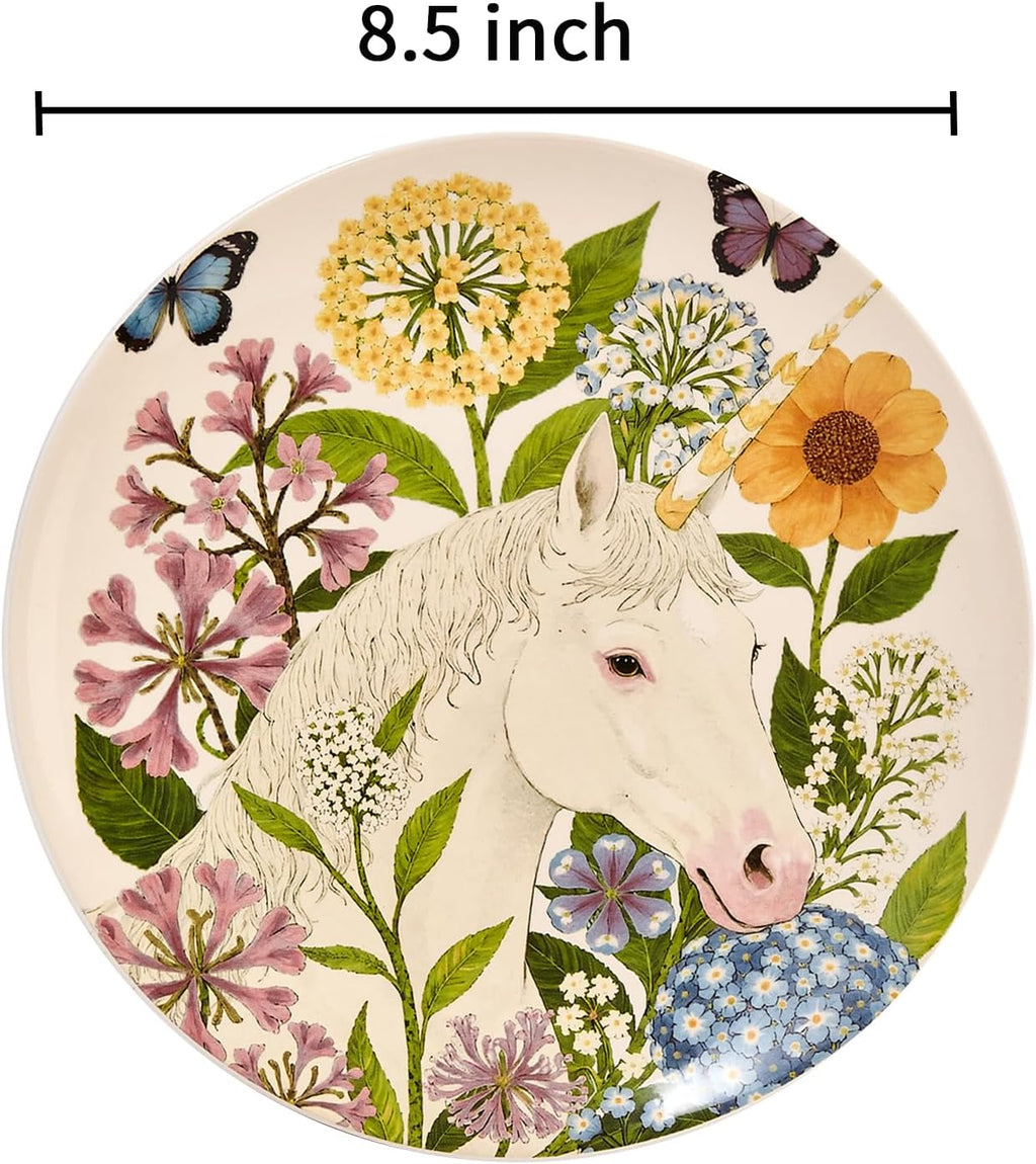 8.5 Inch Ceramic Plates Set of 4, Salad & Dessert Appetizer Plates