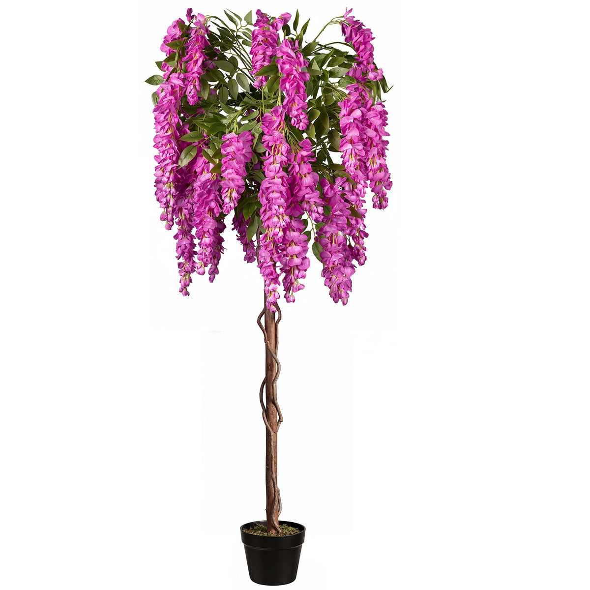 Cherry Blossom Tree 4FT Artificial Plants Indoor - Reinforced Spiral Connection Base & Anti-Shedding Silk Sakura Flowers, Faux Pink Tree for Living Room Home Office Bedroom Decor