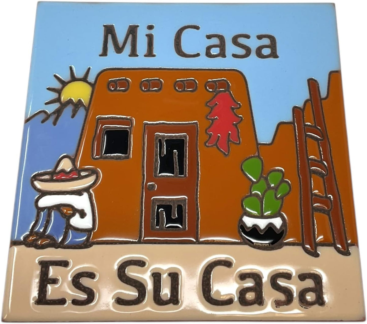 6" x 6" Ceramic Designer Tile MI CASA ES SU CASA