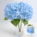 MARTINE MALL 3Pcs 21in Hydrangea Artificial Flowers, Latex Real Touch Hydrangeas Lifelike Large Hydrangea Flowers for Home Decor Party Arrangements Wedding Bouquets Centerpieces (Blue)