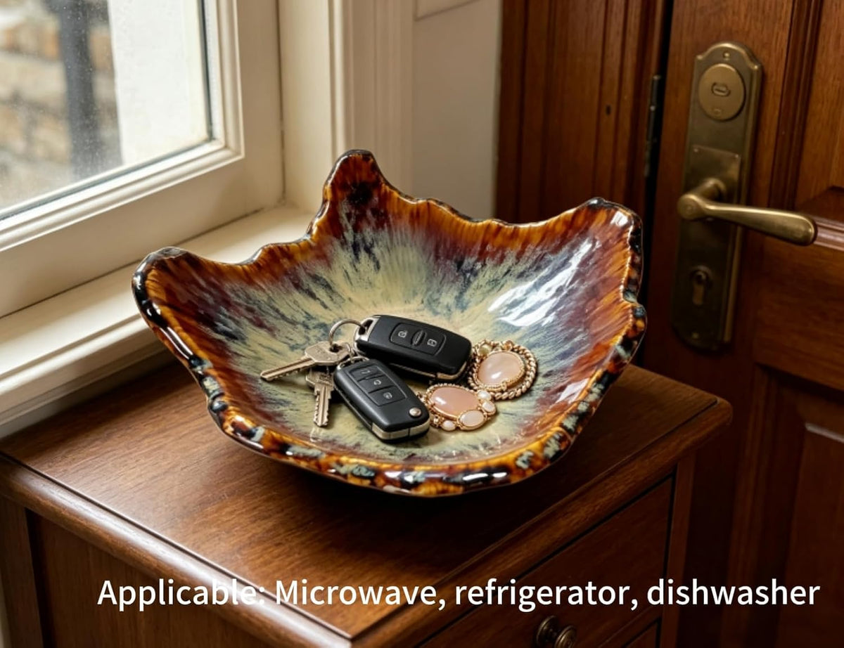 WF Ceramic Decorative Bowl, Jewelry Tray, Key Bowl For Entryway Table 8''