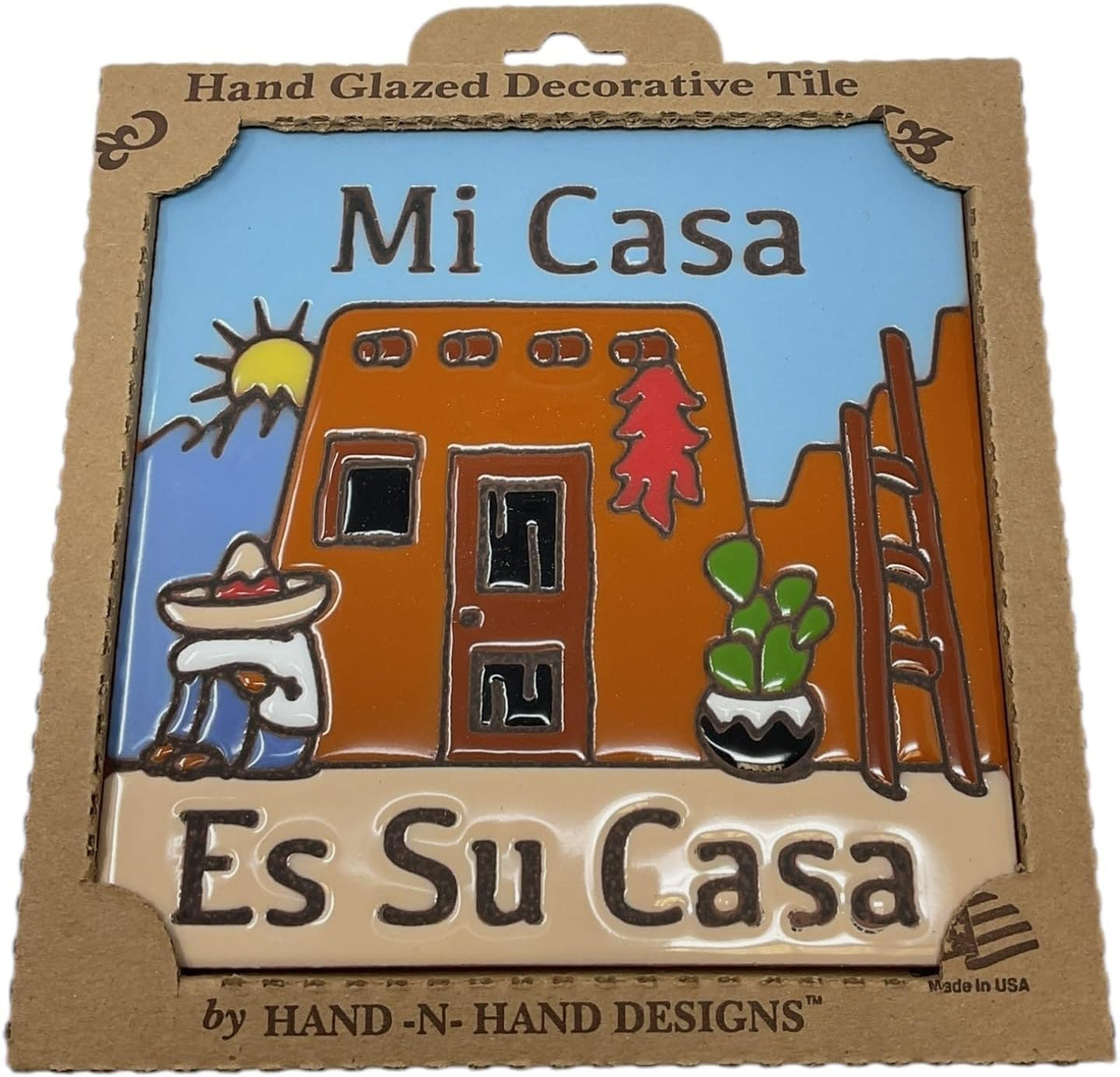 6" x 6" Ceramic Designer Tile MI CASA ES SU CASA