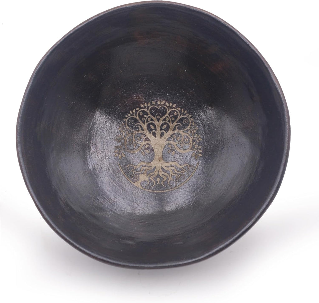 Prayer Offering Ritual Bowl Plate Great for Use Candles Tray Religious Spiritual Gifts （Black Tree Life）
