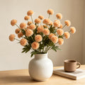 Faux Silk Chrysanthemum, Dusty Blue, 10 Pcs
