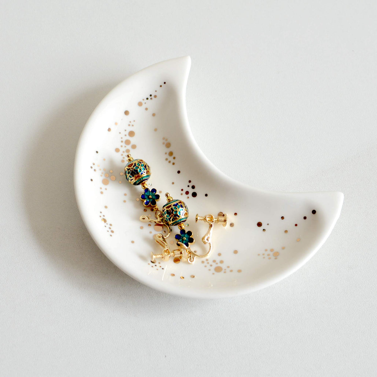 Small Moon Jewelry Dish Tray, Black
