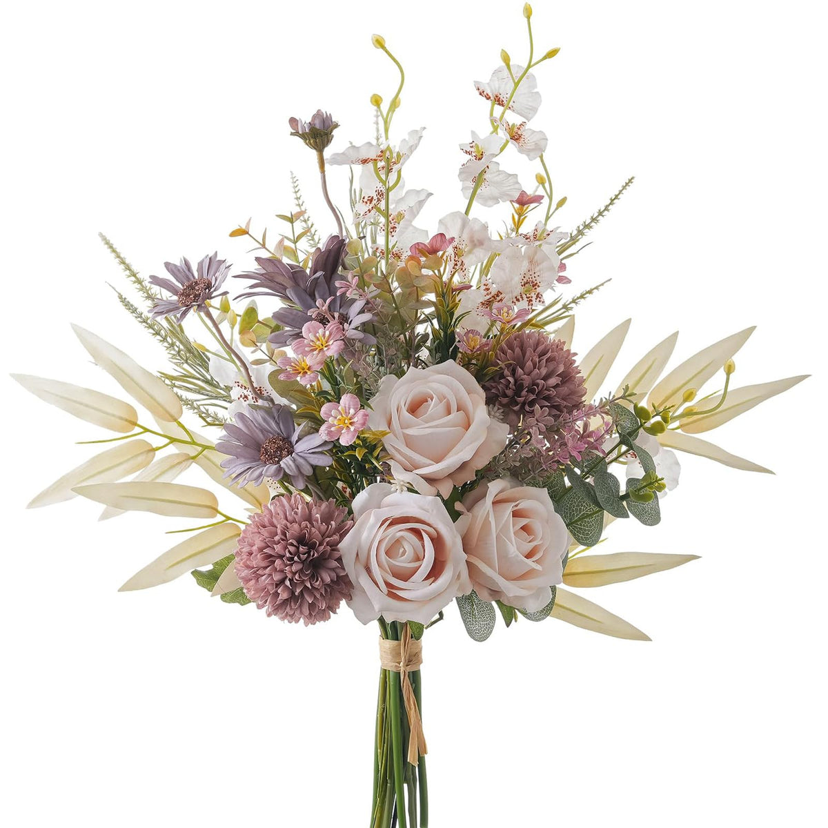 17-inch Artificial Fake Faux Flowers Silk Flower Arrangements Bouquets with Dandelions, Dahlias, Hydrangeas, Sunflowers, Roses, Astilbes and Shooting Star Branches(Autumn Haze)