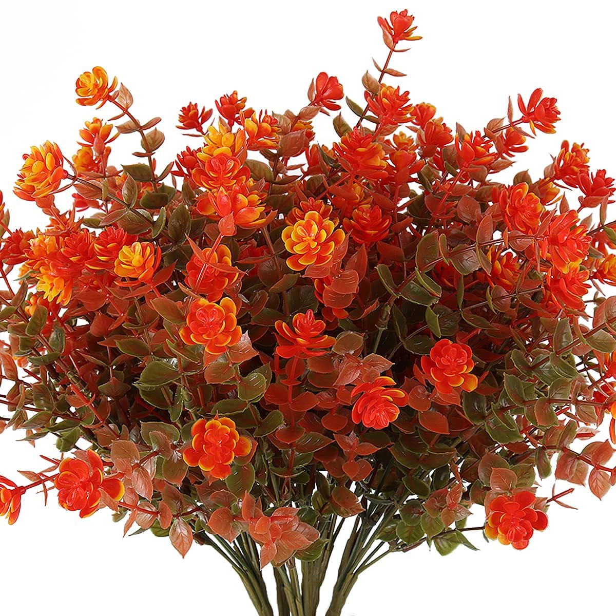 RECUTMS Artificial Flowers,Fake Boxwood Outdoor UV Resistant Plants,8 Packs