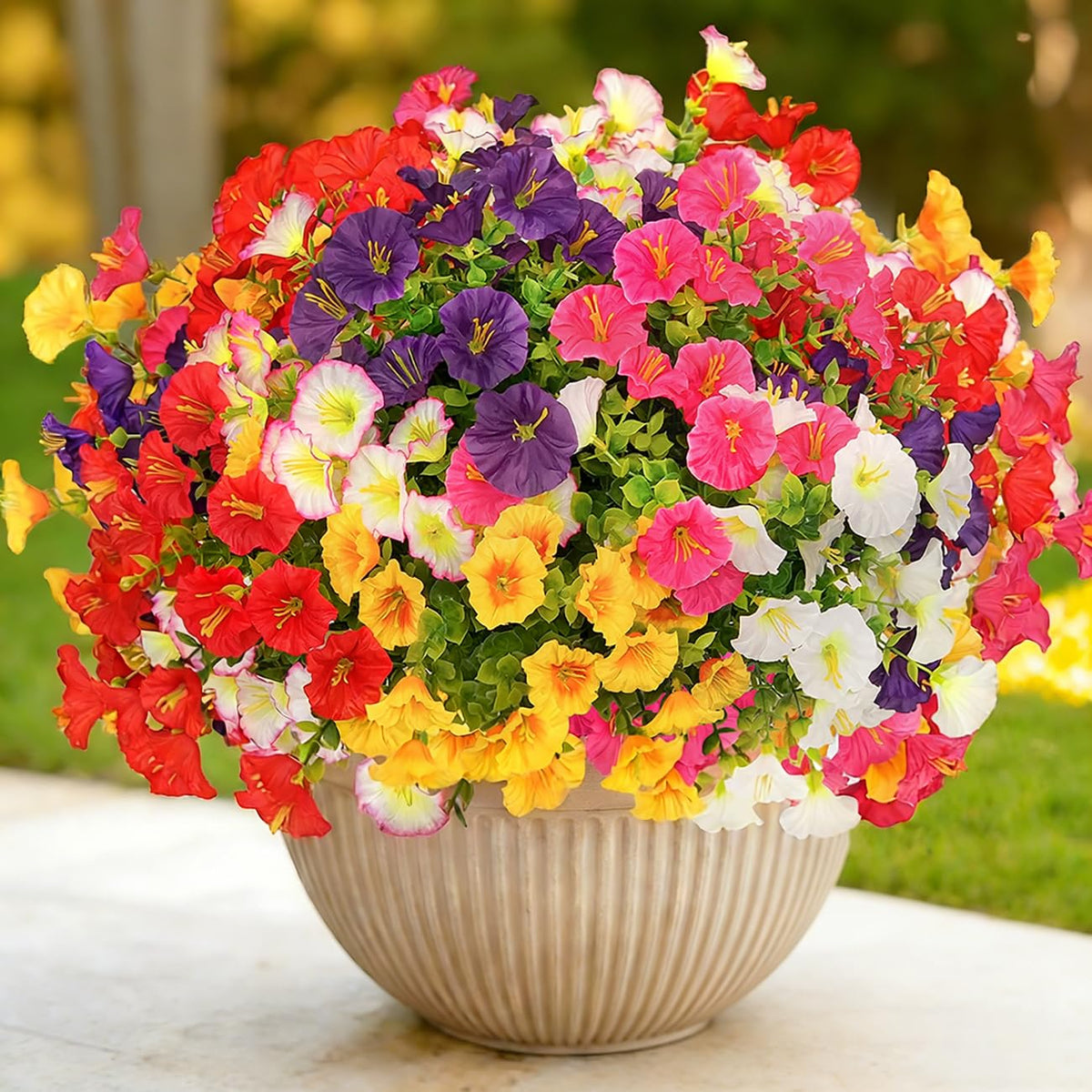 8 Pcs Artificial Geraniums Flowers for Outdoor Decor