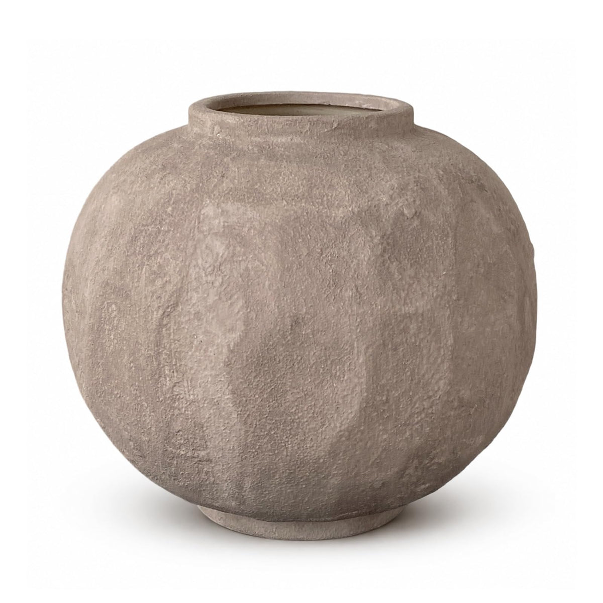 Rustic Ceramic Flower Vase, Vintage Two-Handle Brown Textured Home Décor